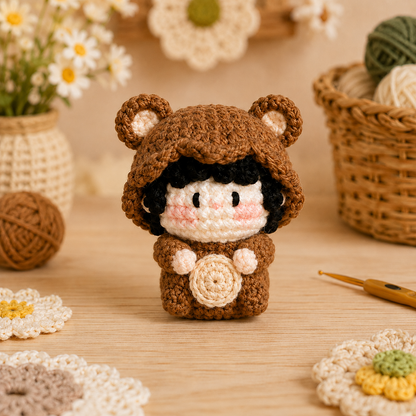 Handmade Crochet Animal Costume Doll Plushie Collection | Soft Milk Cotton Amigurumi Stuffed Toy