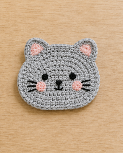 Handmade Crochet Animal & Fruit Coasters Set | Amigurumi Mug Rugs & Glasses Holders