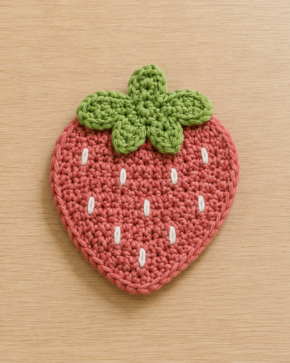 Handmade Crochet Animal & Fruit Coasters Set | Amigurumi Mug Rugs & Glasses Holders