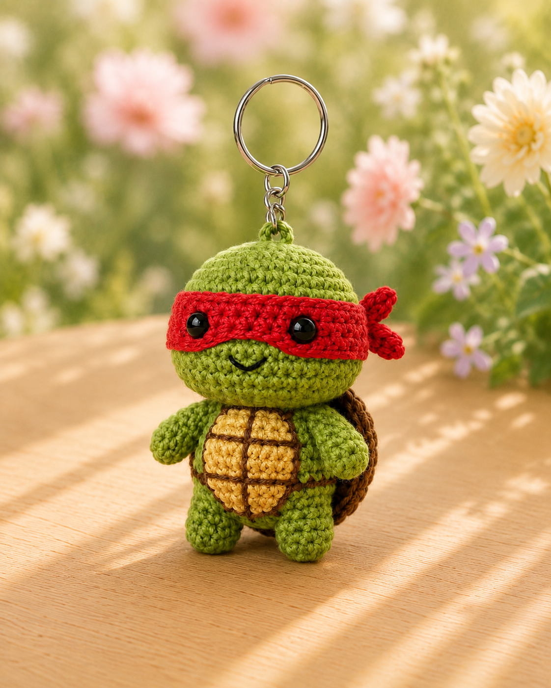 Handmade Crochet Teenage Mutant Ninja Turtles Keychain Set | Amigurumi TMNT Bag Charms