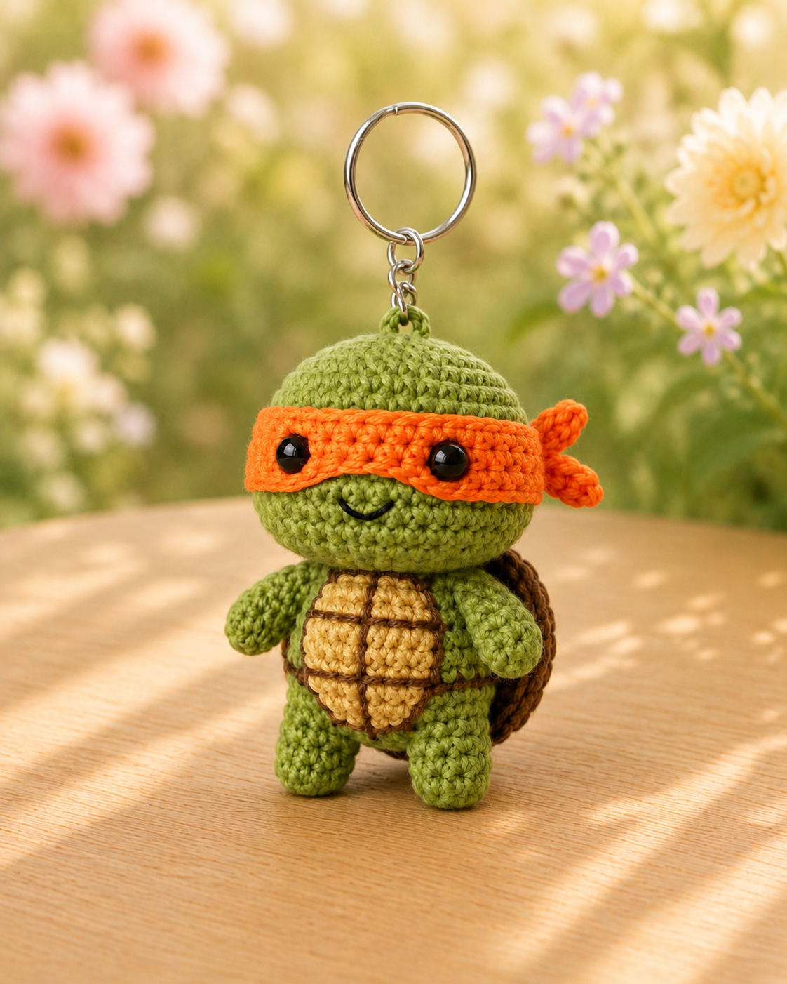 Handmade Crochet Teenage Mutant Ninja Turtles Keychain Set | Amigurumi TMNT Bag Charms