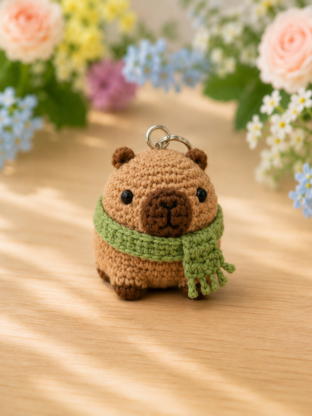 Festive Crochet Capybara Keychain Collection (12 Designs) | Handmade Amigurumi Bag Charm & Keyring