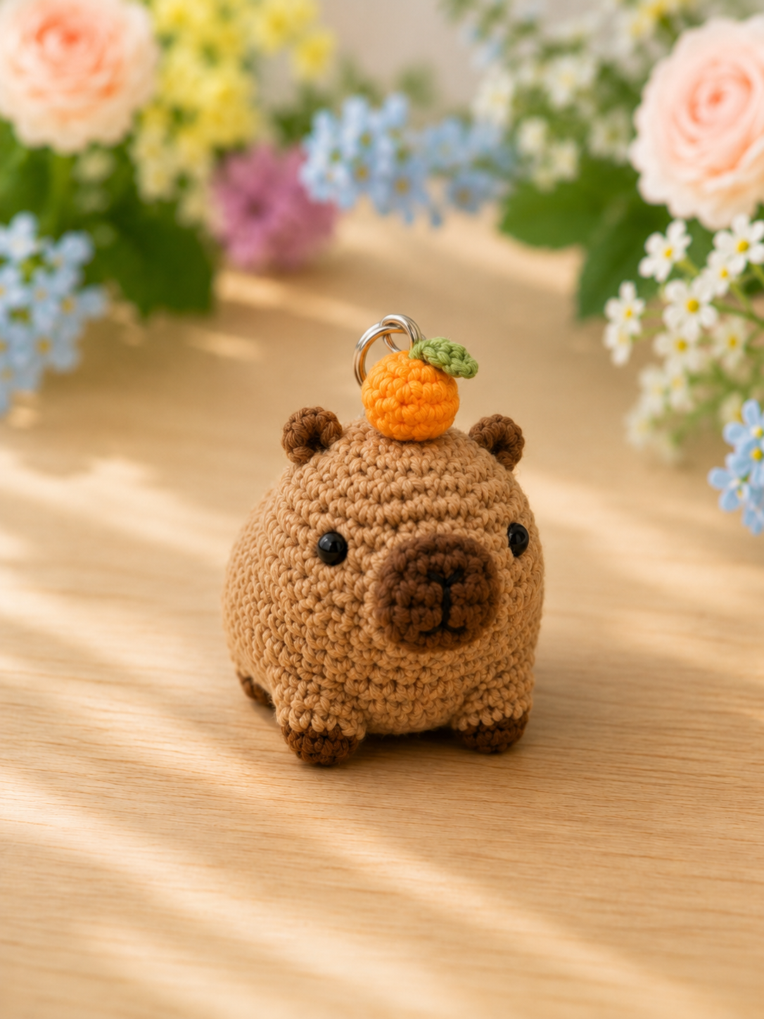 Festive Crochet Capybara Keychain Collection (12 Designs) | Handmade Amigurumi Bag Charm & Keyring
