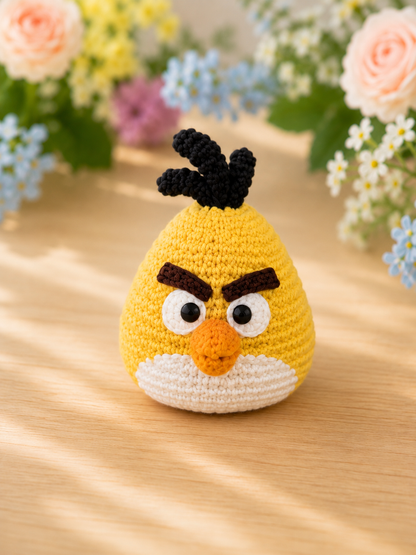 Handmade Crochet Angry Birds Plush Collection | Amigurumi Toy & Bag Charms Set