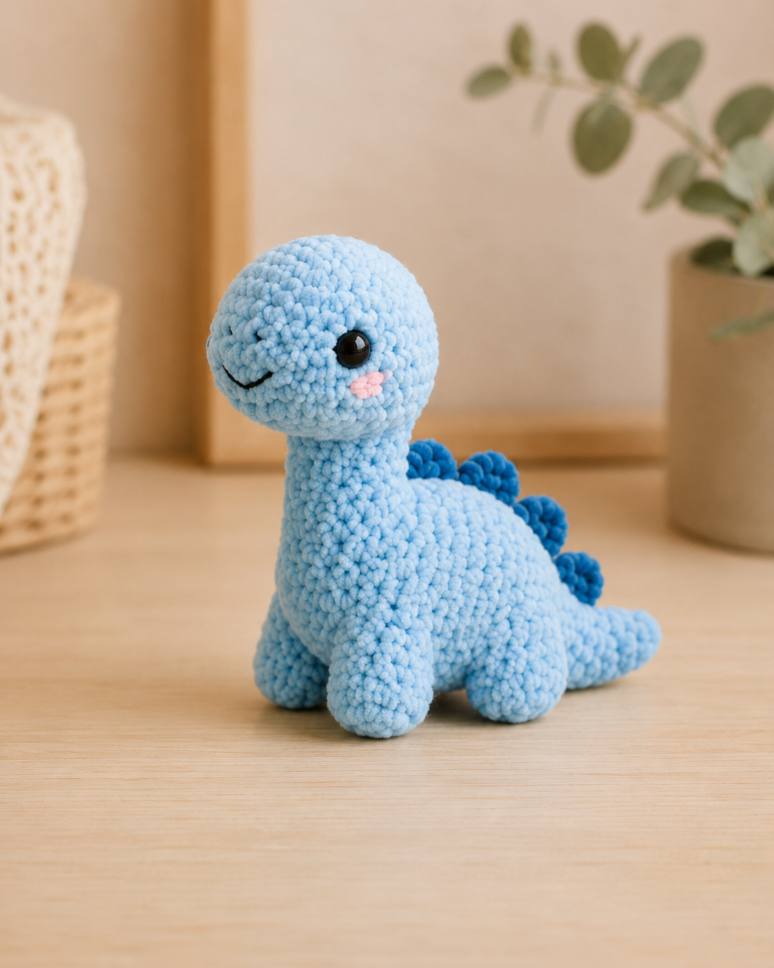 Handmade Crochet Dinosaur Plushies Collection | Soft Velvet Amigurumi Stuffed Animal Toys