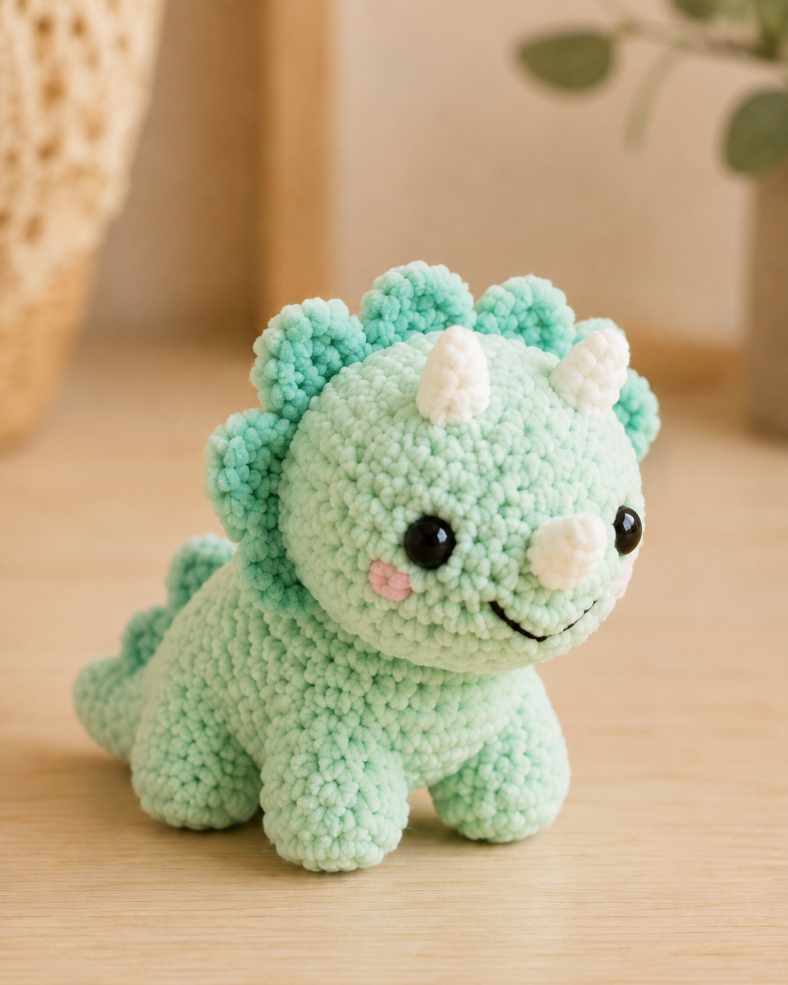 Handmade Crochet Dinosaur Plushies Collection | Soft Velvet Amigurumi Stuffed Animal Toys