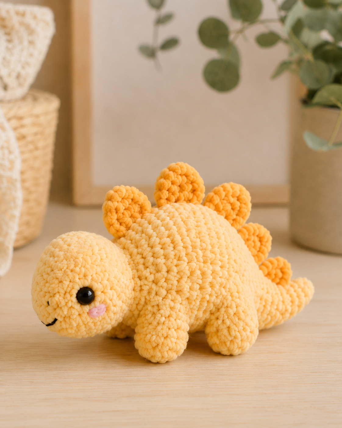 Handmade Crochet Dinosaur Plushies Collection | Soft Velvet Amigurumi Stuffed Animal Toys