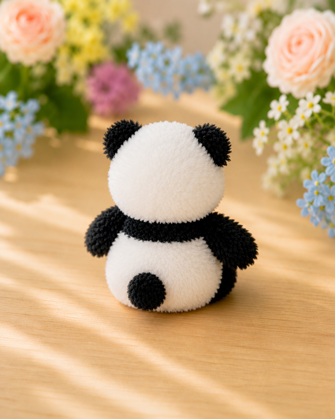 Fluffy Panda Crochet Plushie | Velvet Amigurumi Stuffed Animal Toy