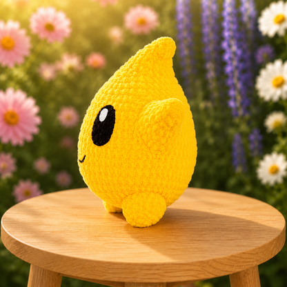 Fluffy Crochet Star Sprite Plushie | Velvet Amigurumi Stuffed Star Toy