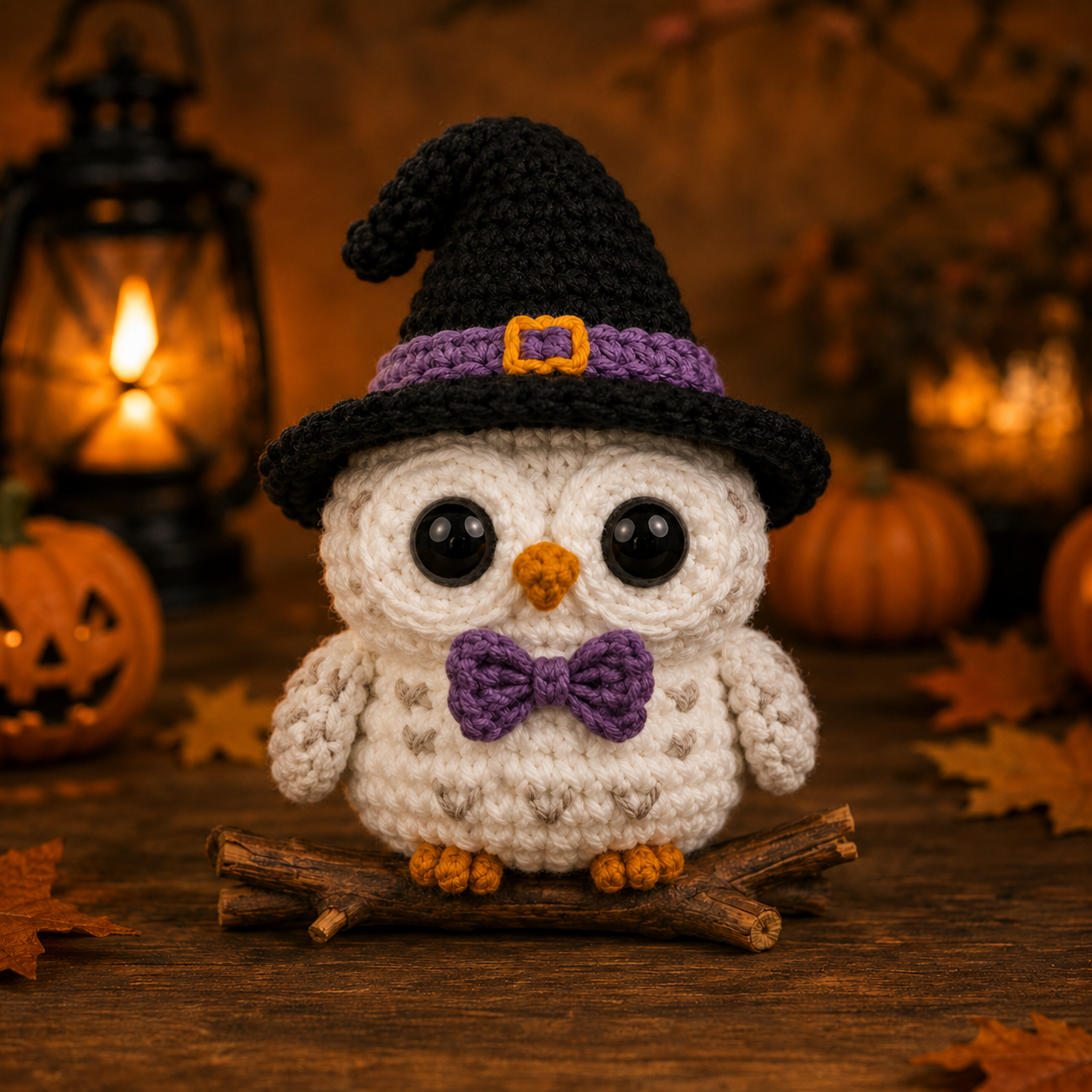 Spooky-Cute Crochet Witch Owl Plushie | Handmade Amigurumi Halloween Stuffed Animal