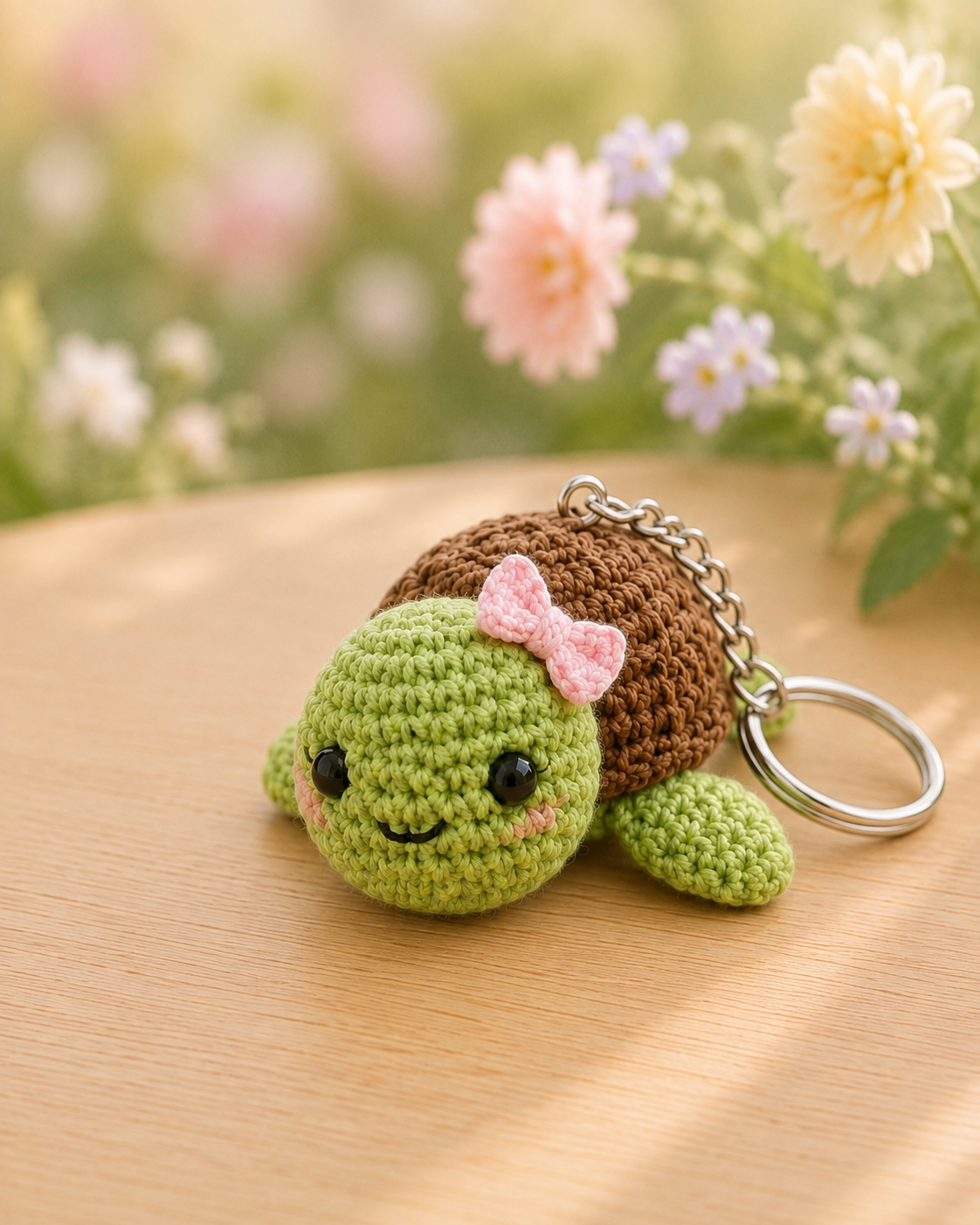 Festive Crochet Cute Turtle Couple Keychains | Handmade Amigurumi Animal Bag Charms