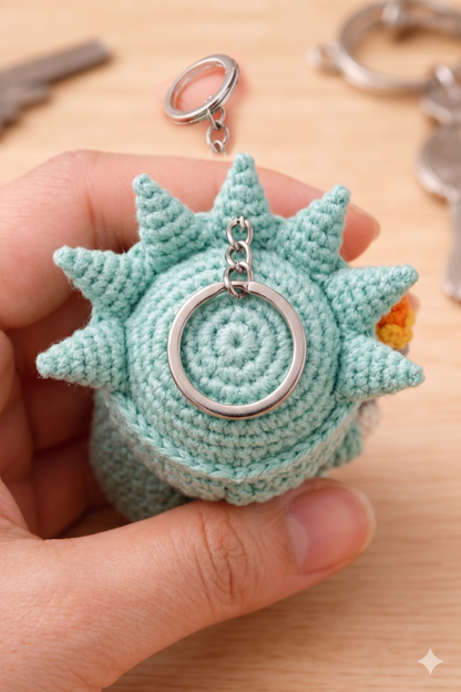 Crochet Statue of Liberty Keychain — Cute Handmade NYC Souvenir Bag Charm