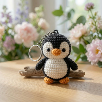 Adorable Crochet Penguin Keychain | Handmade Amigurumi Winter Bag Charm