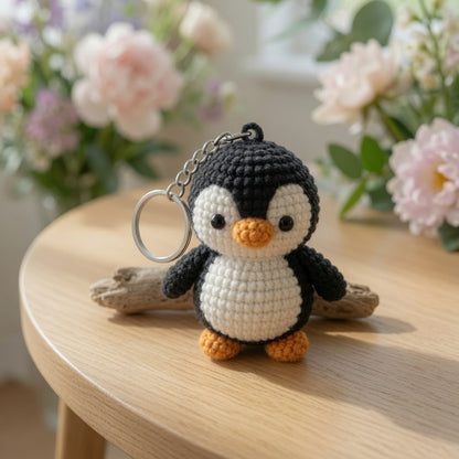 Adorable Crochet Penguin Keychain | Handmade Amigurumi Winter Bag Charm