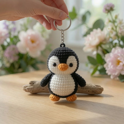 Adorable Crochet Penguin Keychain | Handmade Amigurumi Winter Bag Charm