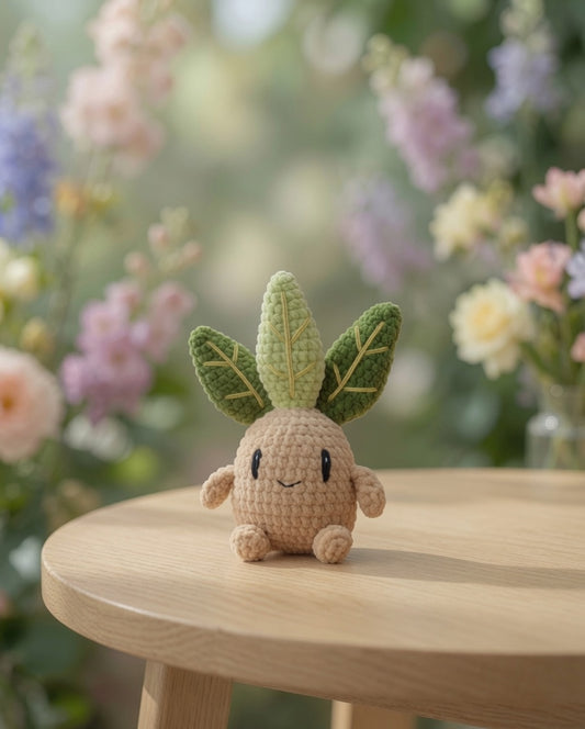 Adorable Crochet Mandrake Root Plush | Magical Plant Sprite Desk Pet