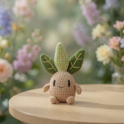 Adorable Crochet Mandrake Root Plush | Magical Plant Sprite Desk Pet