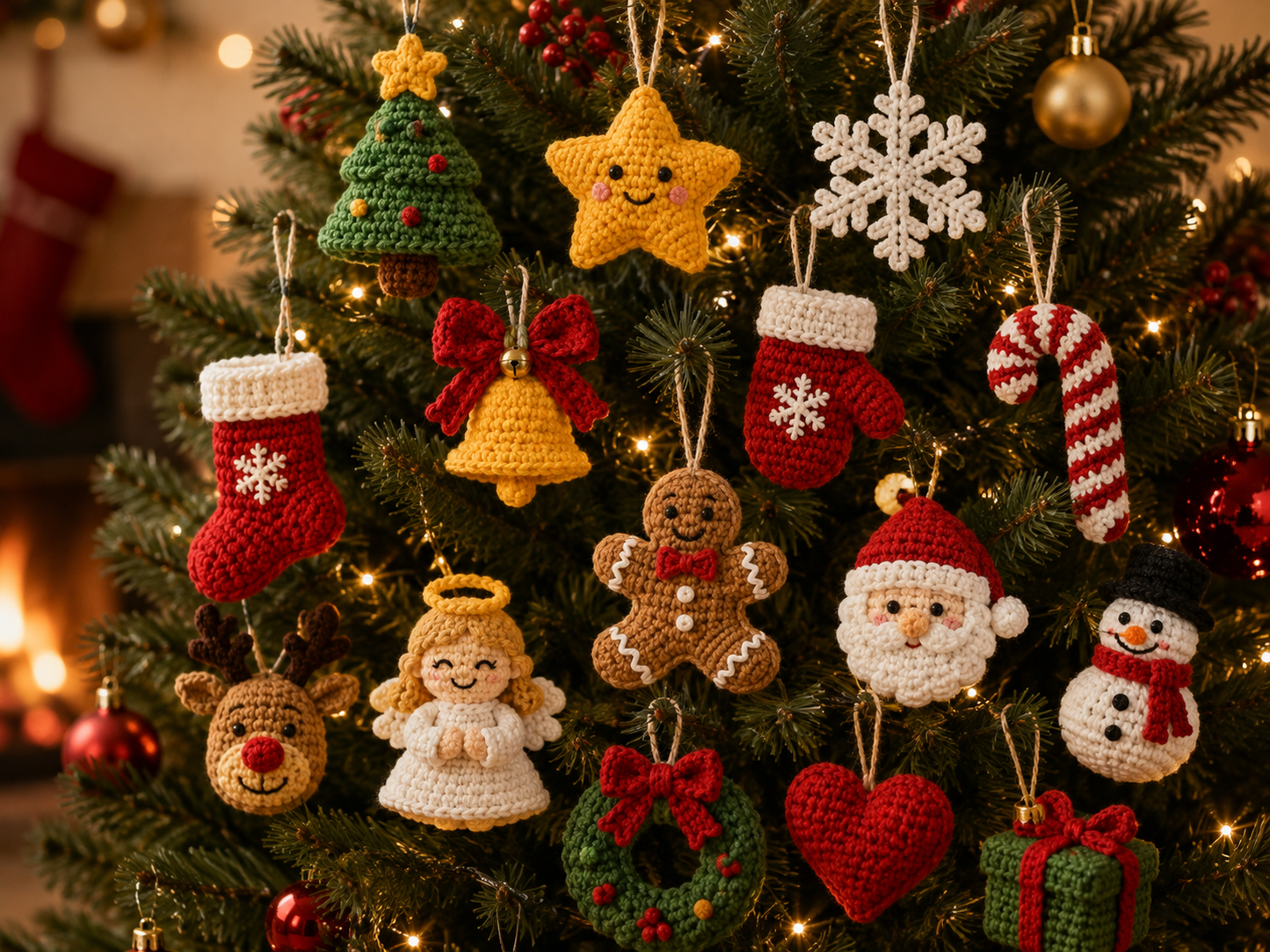 Ultimate Festive Crochet Christmas Tree Ornaments Set | Handmade Amigurumi Holiday Hanging Decorations