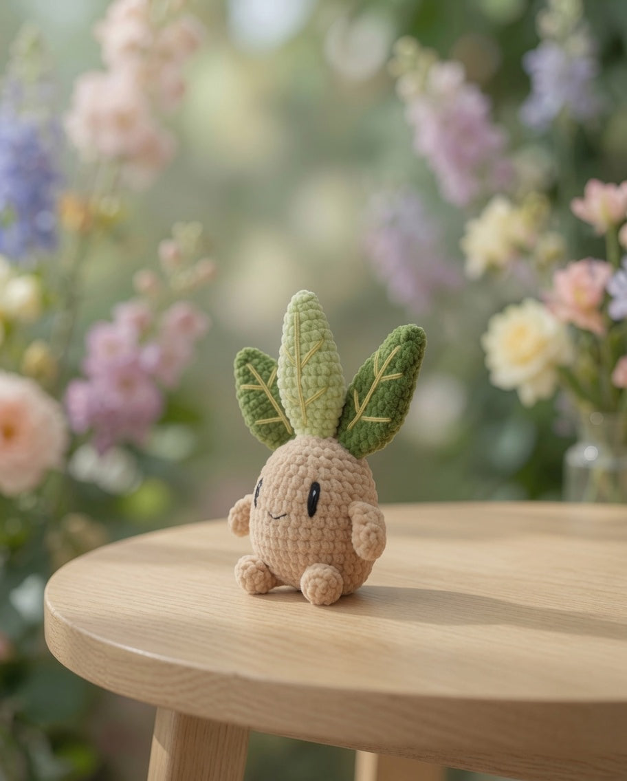 Adorable Crochet Mandrake Root Plush | Magical Plant Sprite Desk Pet