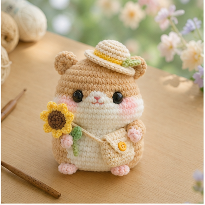 Handmade Crochet Hamster Plushie Collection | Soft Milk Cotton Amigurumi Stuffed Animal Set