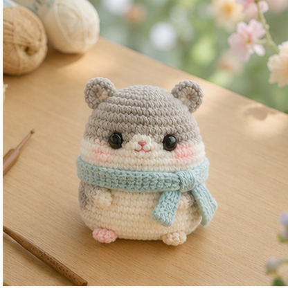 Handmade Crochet Hamster Plushie Collection | Soft Milk Cotton Amigurumi Stuffed Animal Set