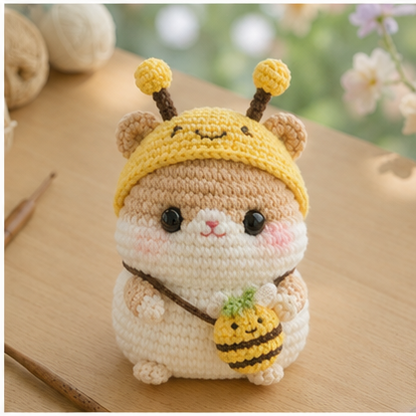 Handmade Crochet Hamster Plushie Collection | Soft Milk Cotton Amigurumi Stuffed Animal Set