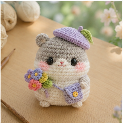 Handmade Crochet Hamster Plushie Collection | Soft Milk Cotton Amigurumi Stuffed Animal Set