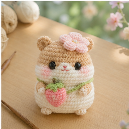 Handmade Crochet Hamster Plushie Collection | Soft Milk Cotton Amigurumi Stuffed Animal Set