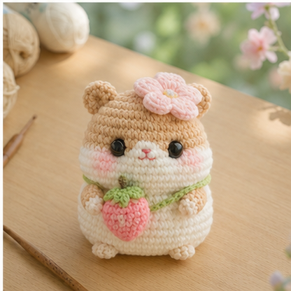 Handmade Crochet Hamster Plushie Collection | Soft Milk Cotton Amigurumi Stuffed Animal Set
