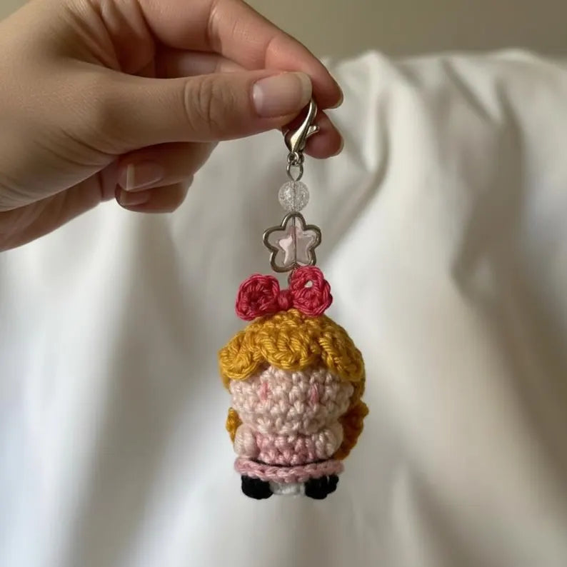 Cute Crochet Superhero Trio Keychain Set | Handmade Amigurumi Color-Coded Bag Charm
