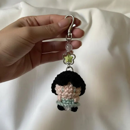 Cute Crochet Superhero Trio Keychain Set | Handmade Amigurumi Color-Coded Bag Charm