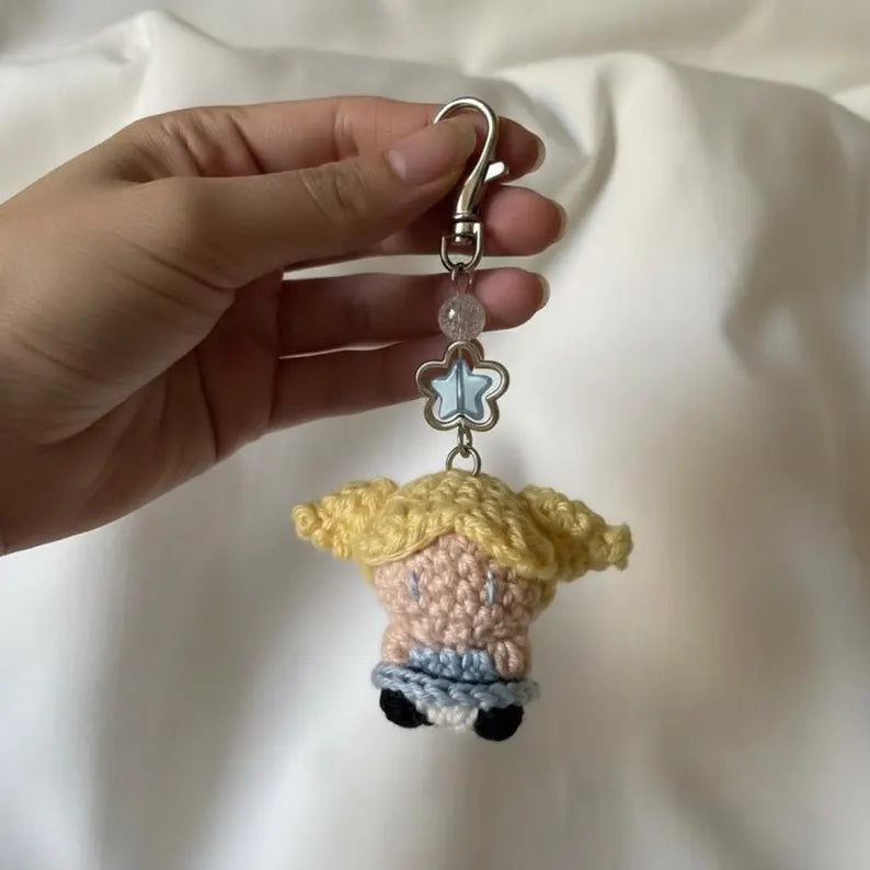 Cute Crochet Superhero Trio Keychain Set | Handmade Amigurumi Color-Coded Bag Charm