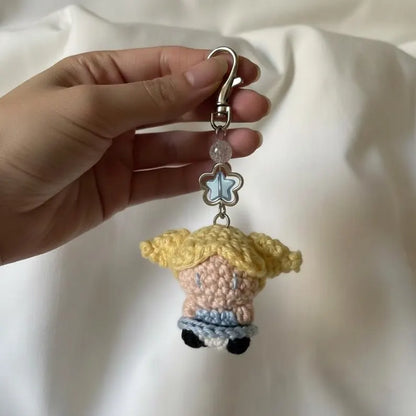Cute Crochet Superhero Trio Keychain Set | Handmade Amigurumi Color-Coded Bag Charm