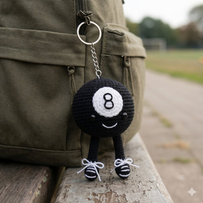 Crochet Sports Ball Keychain — Handmade Cute Ball Charm with Sneaker Legs