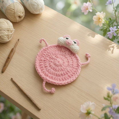 Funny Squashed Animal Crochet Coasters | Flattened Amigurumi Mug Rugs
