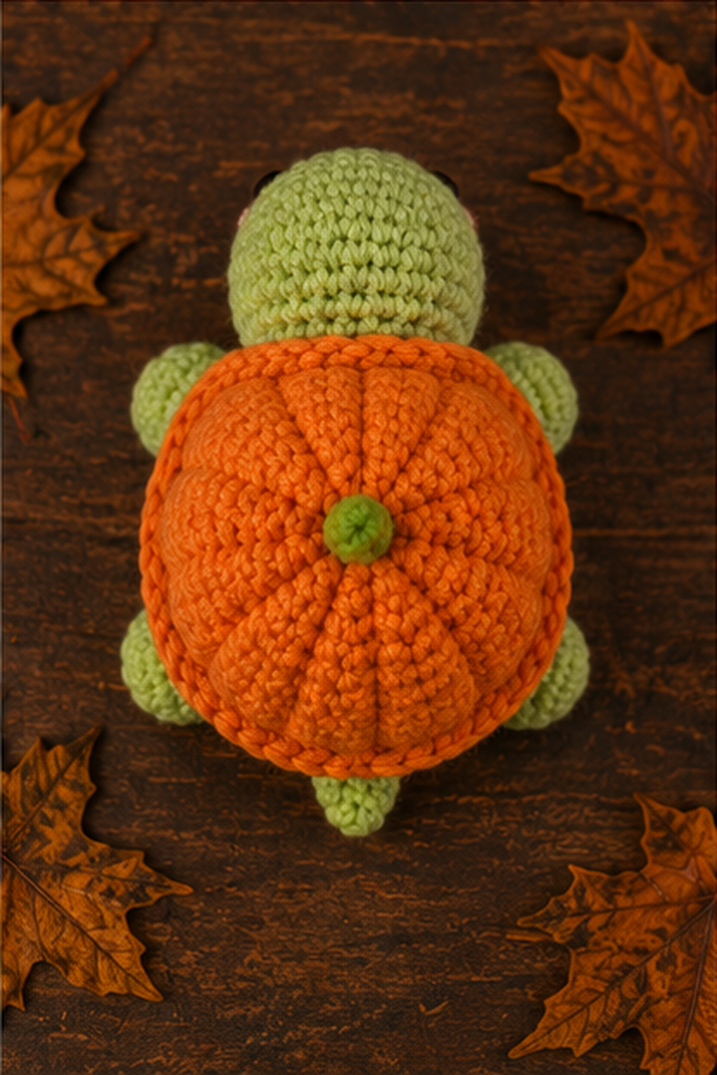 Spooky-Cute Crochet Pumpkin Turtle Plushie | Handmade Amigurumi Halloween Stuffed Animal