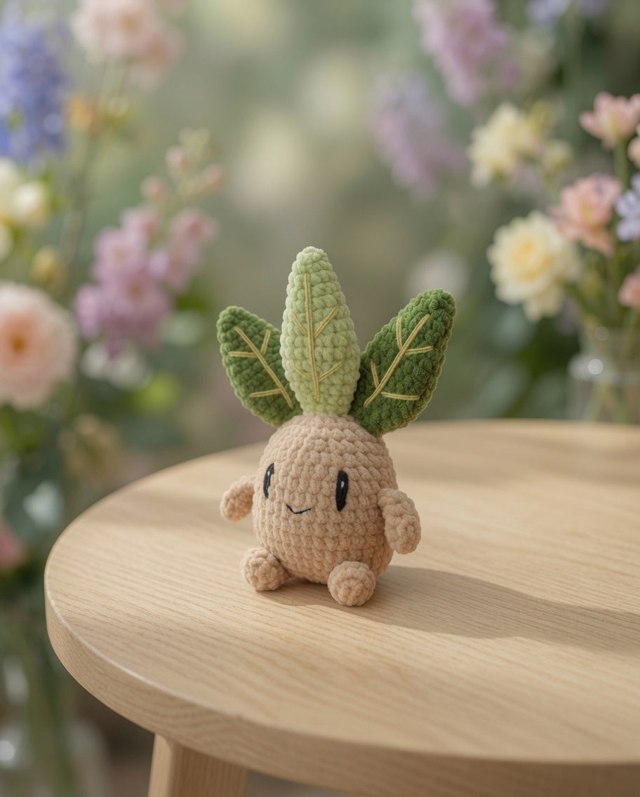 Adorable Crochet Mandrake Root Plush | Magical Plant Sprite Desk Pet