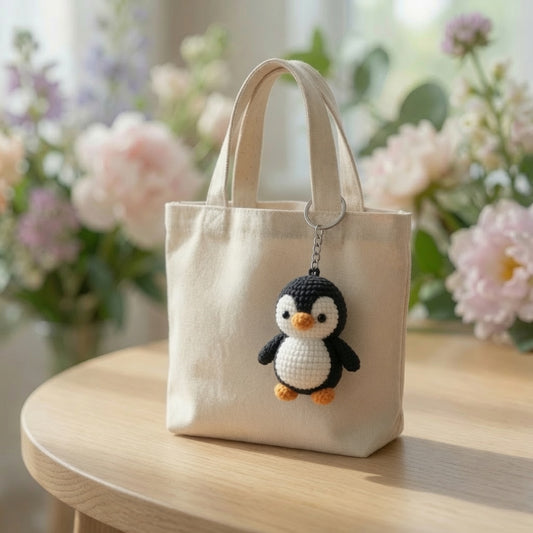 Adorable Crochet Penguin Keychain | Handmade Amigurumi Winter Bag Charm