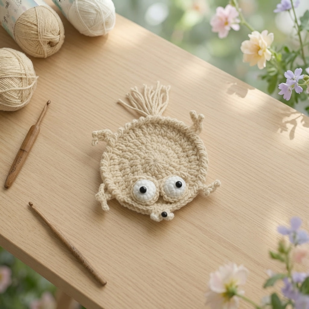 Funny Squashed Animal Crochet Coasters | Flattened Amigurumi Mug Rugs