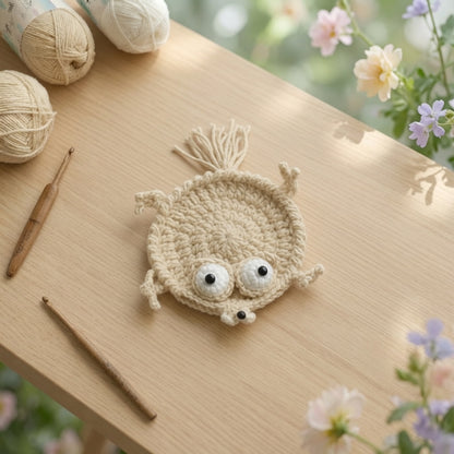 Funny Squashed Animal Crochet Coasters | Flattened Amigurumi Mug Rugs