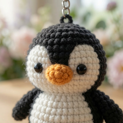 Adorable Crochet Penguin Keychain | Handmade Amigurumi Winter Bag Charm